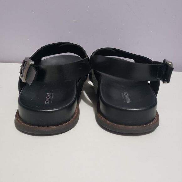 Sonoma NWT Oakley Black Faux Leather Sandals Women's Sz 10 - Picture 5 of 10